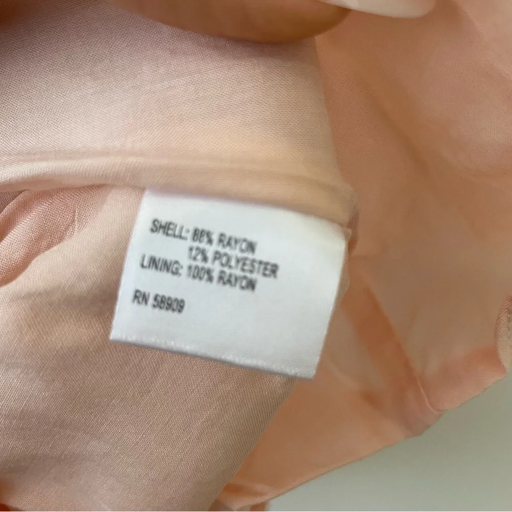 Alex Marie Riley watercolor long sleeve satin tie waist belted dress - Picture 7 of 8